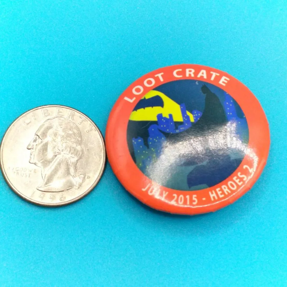 Loot Crate July 2015 Heroes 2 Batman Bat-Signal Pin Button Badge DC Comics